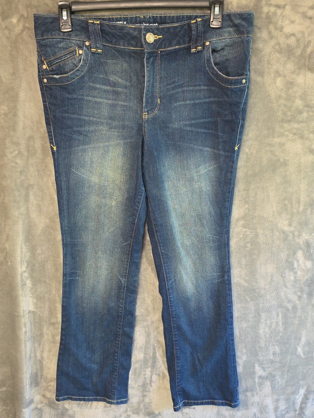 Lane Bryant Straight Leg Dark Blue Stretch Denim Jeans
